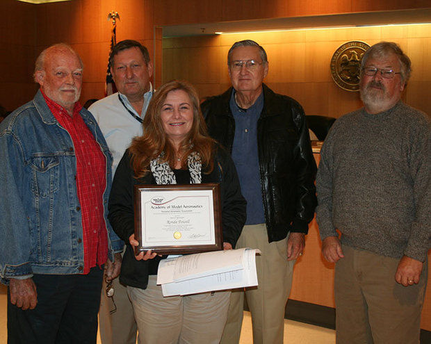 Mississippi AMA Members Archie April, Lou Porath, District V Associate Vice President Paul Verger, and Lee Carroll attended the November 17 Board Meeting to make the presentation to Powell. (Jackson County Board of Supervisors)